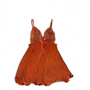 orange lace lingerie babydoll top